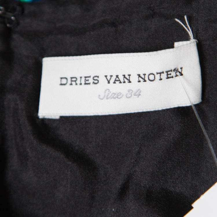 مملوكة مسبقًا Dries Van Noten Black Contrast Sequin Paillette Embellished Crop Top S