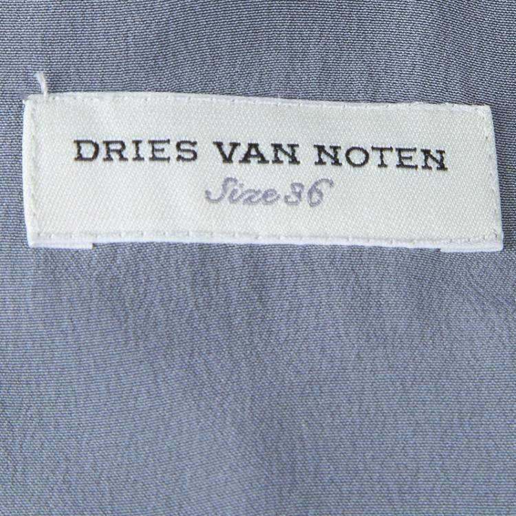 Pre Owned Dries Van Noten Floral Applique Textured Sleeveless Backless Top S