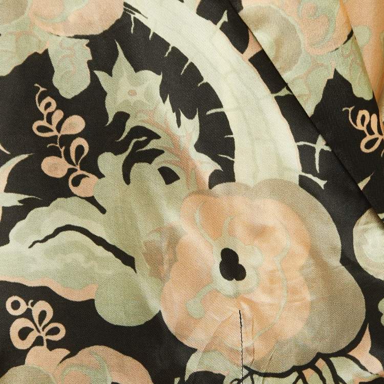 Pre Owned Dries van Noten Multicolor Floral Printed Satin Jacket L