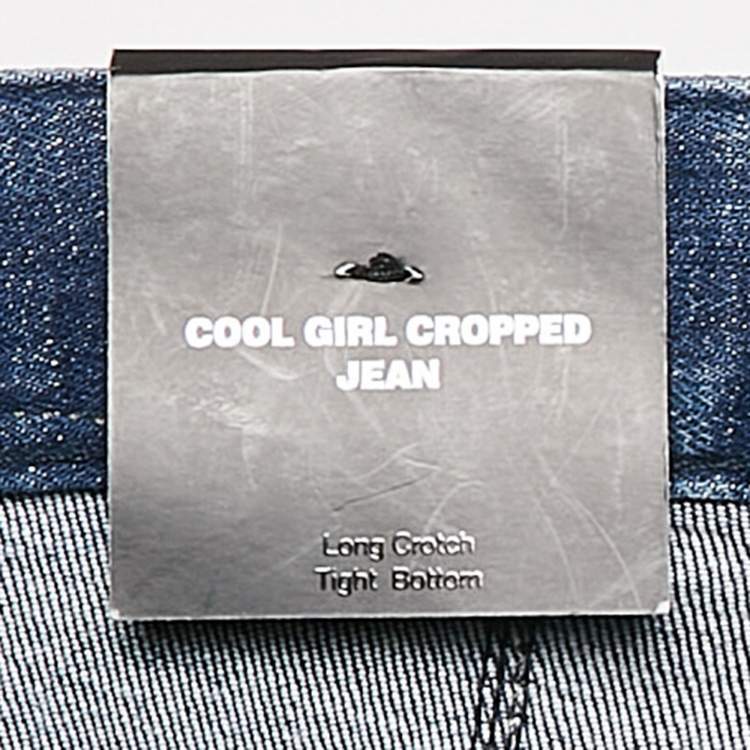 Pre Owned Dsqaured2 Blue Washed Denim Cool Girl Cropped Jeans S Waist 32"