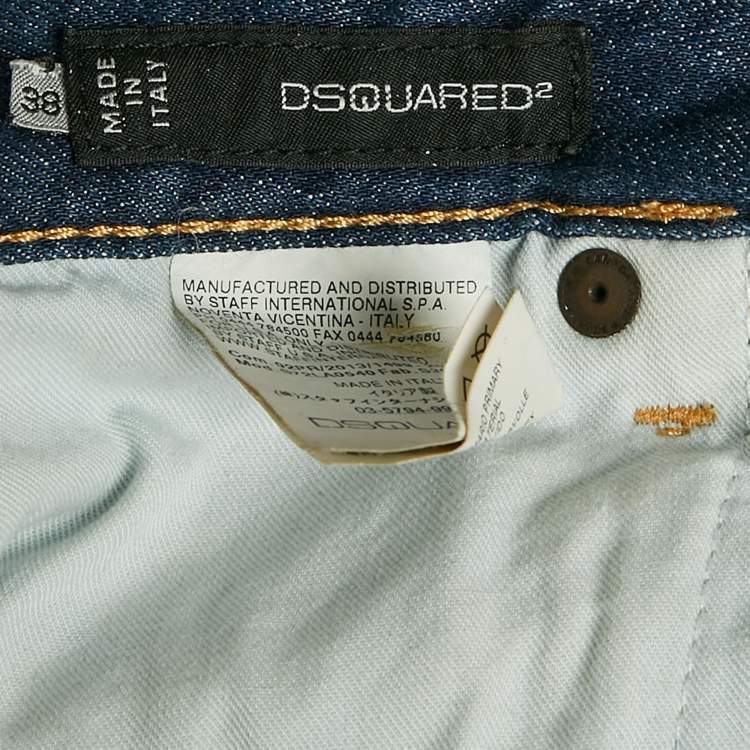 Pre Owned Dsquared2 Blue Washed Denim Ddc Pintura Jeans S Waist 28"
