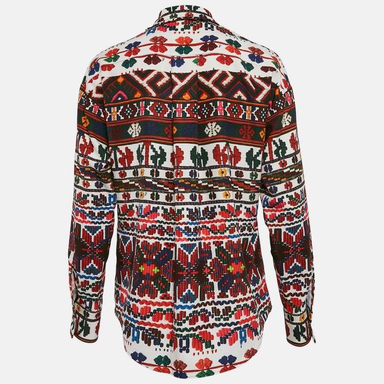 Pre Owned Dsquared2 Multicolor Printed Sateen Easy Dean Shirt S