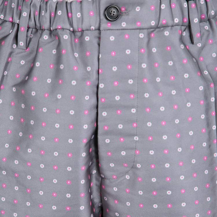 Pre Owned Dsquared2 Grey Contrast Floral Pattern Jacquard Pants XXL