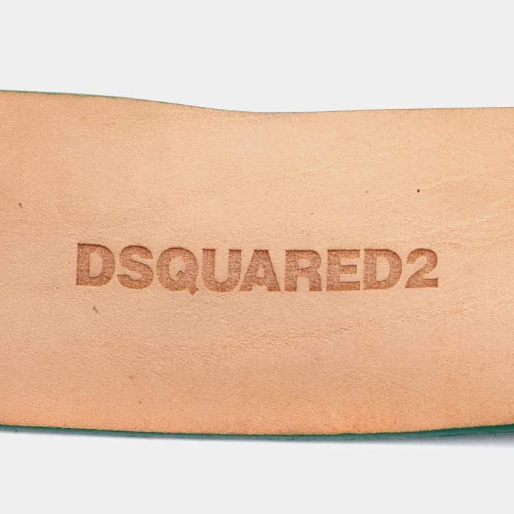 Pre Owned Dsquared2 Green Suede Buckle Belt M