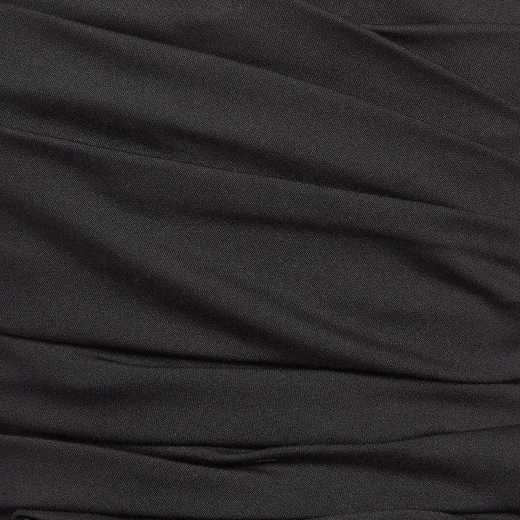Pre Owned Dsquared2 Black Wool Blend Strapless Mini Dress M