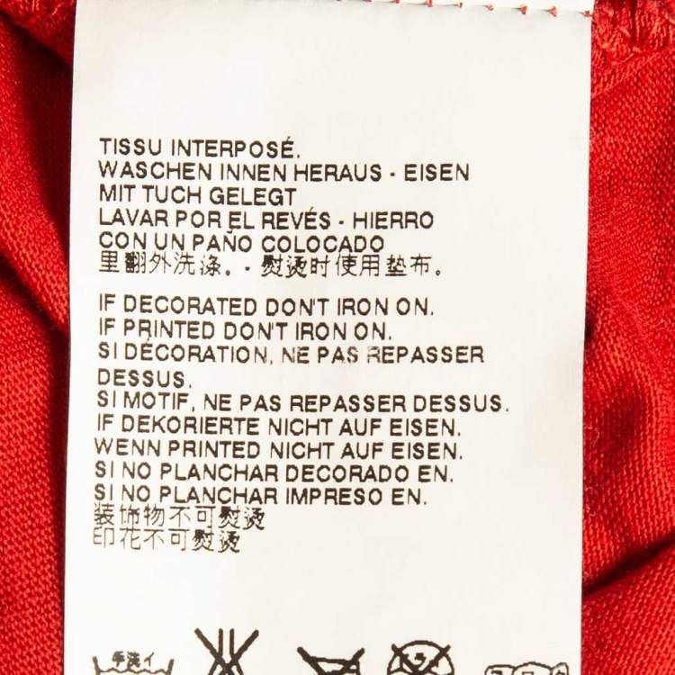 Pre Owned Dsquared2 Red logo Print Jersey Short Sleeve T-Shirt M