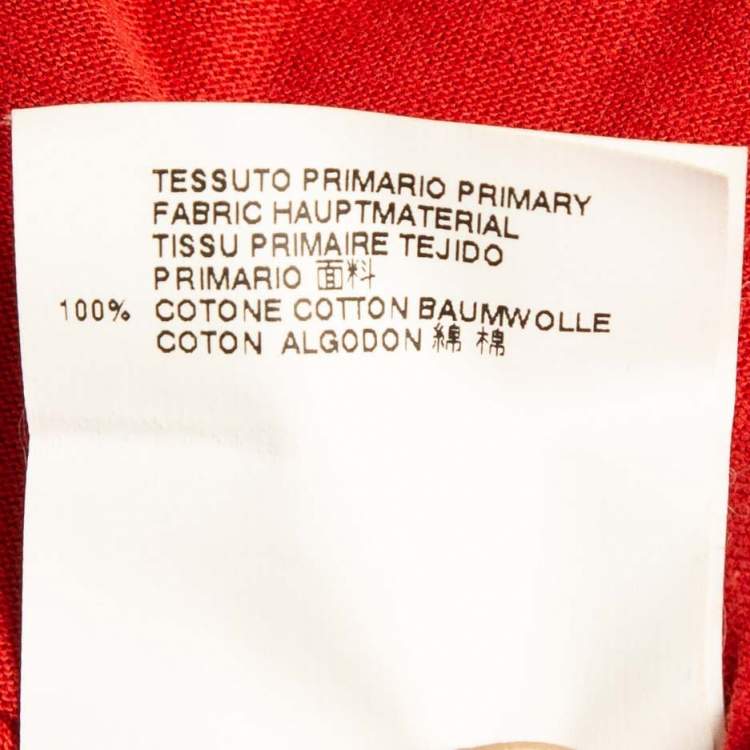 Pre Owned Dsquared2 Red logo Print Jersey Short Sleeve T-Shirt M