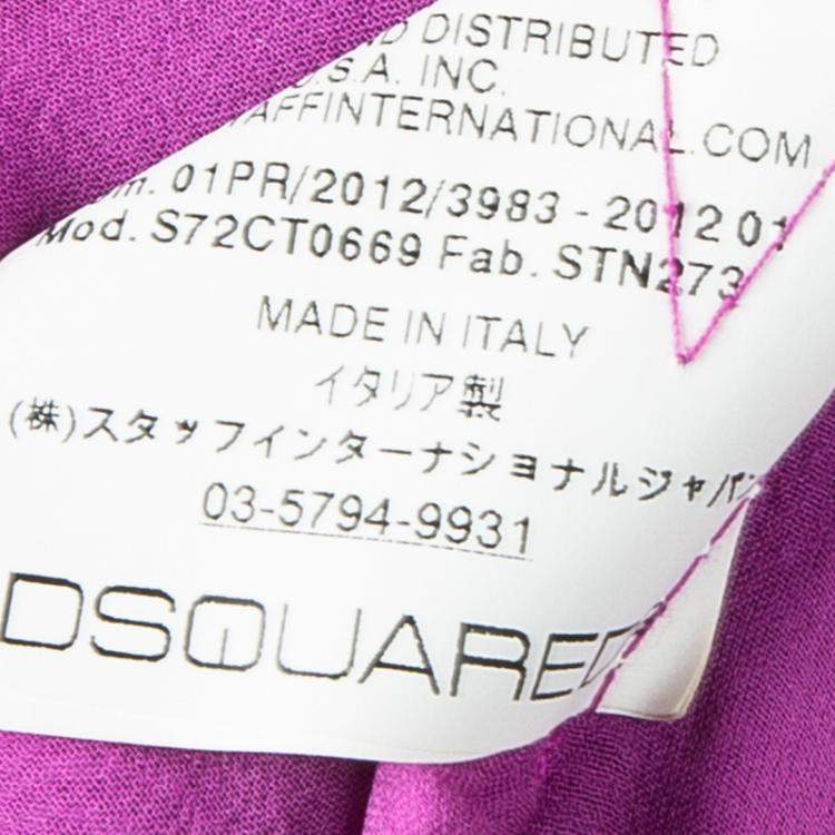 Pre Owned Dsquared2 Colorblock Ruffle Detail Sleeveless Silk Dress M