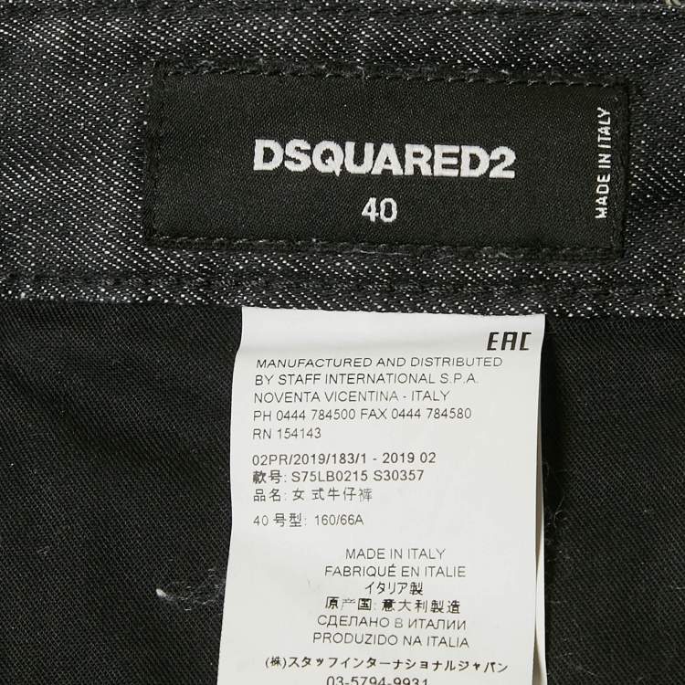 Pre Owned Dsquared2 Black Distressed Denim Dan Jeans S Waist 30"