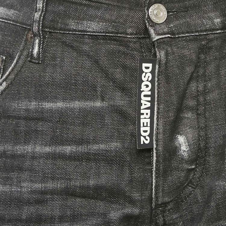 Pre Owned Dsquared2 Black Distressed Denim Dan Jeans S Waist 30"