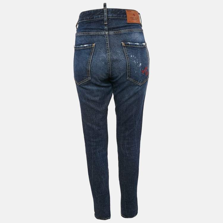 Pre Owned Dsquared2 Blue Washed Denim Skinny Dan Jeans S Waist 31"