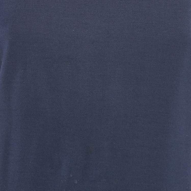 Pre Owned Dsquared2 Navy Blue Wool Blend Embellished Sleeve Sheath Dress M