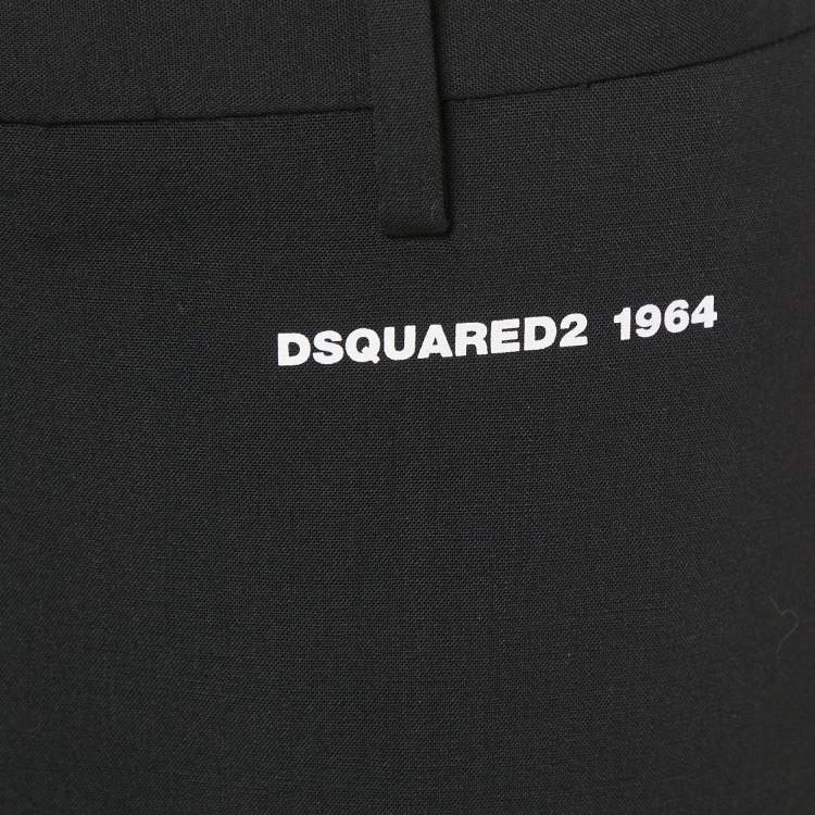 Pre Owned Dsquared2 Black Wool Zip Detail Trousers S