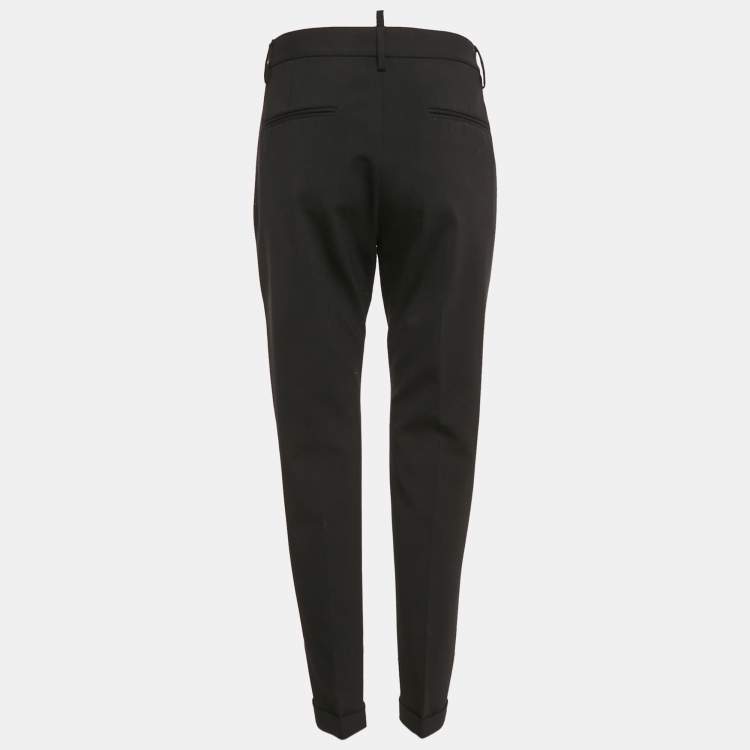 Pre Owned Dsquared2 Black Wool Zip Detail Trousers S