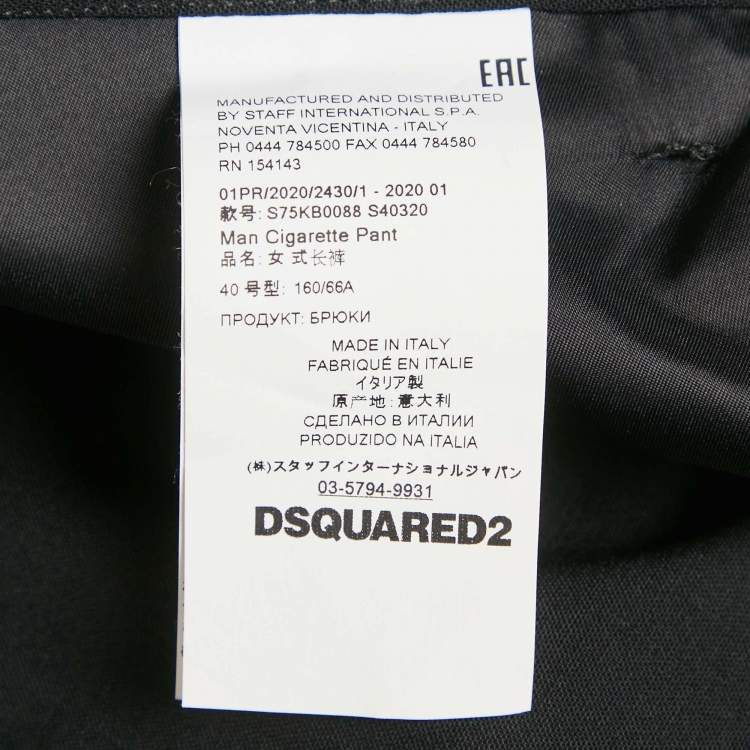 Pre Owned Dsquared2 Black Wool Zip Detail Trousers S