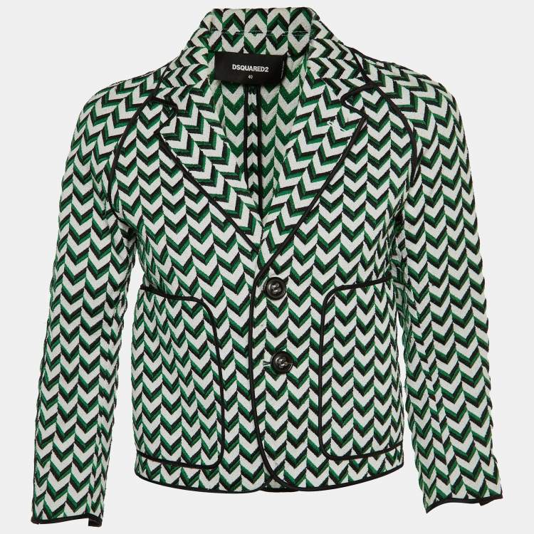 Pre Owned Dsquared2 Tricolor Chevron Pattern Cotton Blend Jacket S