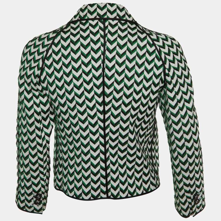 Pre Owned Dsquared2 Tricolor Chevron Pattern Cotton Blend Jacket S