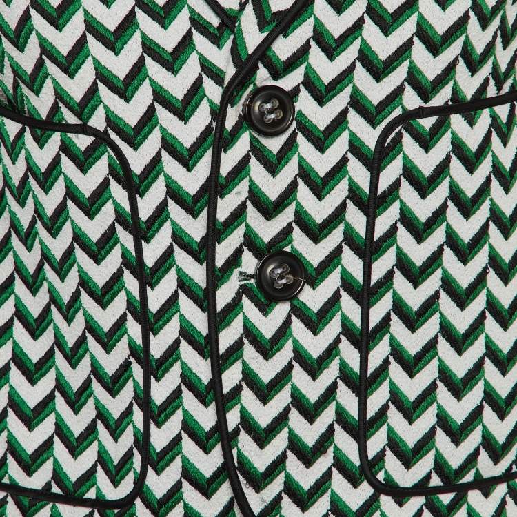 Pre Owned Dsquared2 Tricolor Chevron Pattern Cotton Blend Jacket S