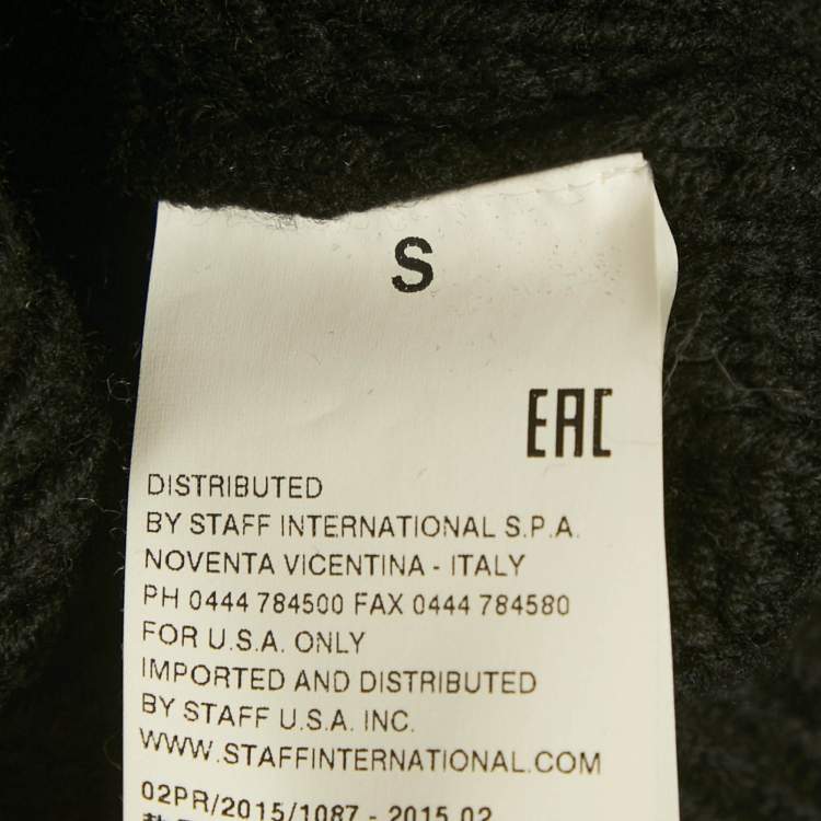 Pre Owned Dsquared2 Black Floral Applique Wool Knit Turtleneck Sweater S