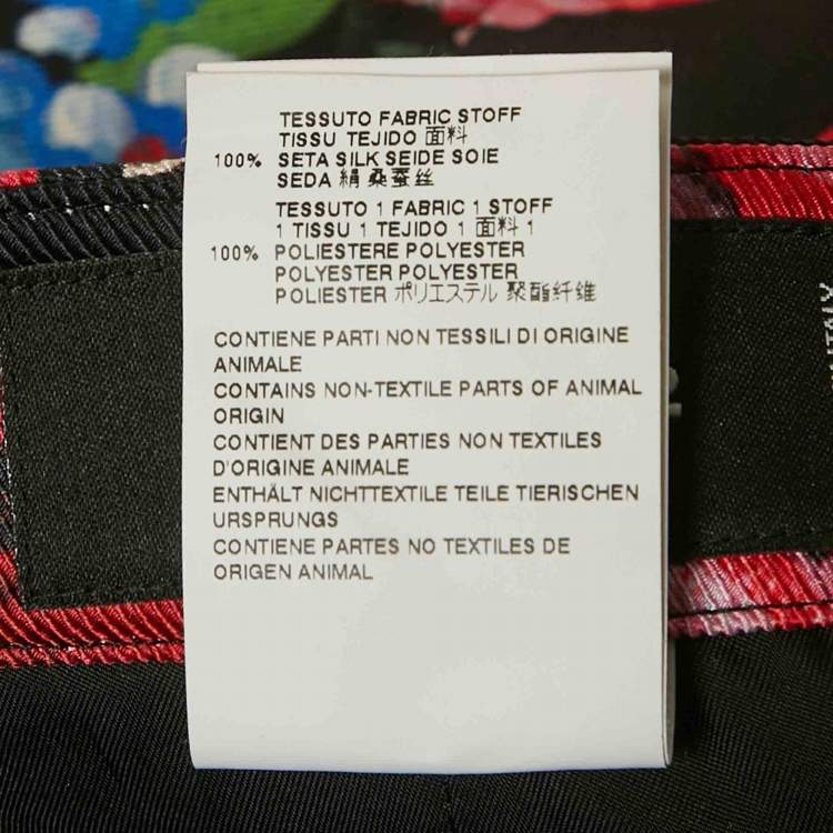 Pre Owned Dsquared2 Black Floral Print Silk Gabardine Pants S