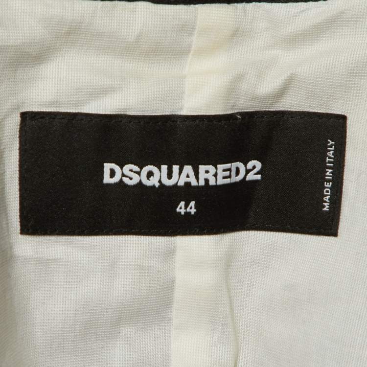 Pre Owned Dsquared2 Black Camo Brocade Tailored Suit M