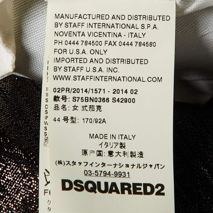 Pre Owned Dsquared2 Black Camo Brocade Tailored Suit M
