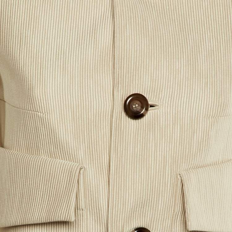 Pre Owned Dsquared2 Beige Corduroy Button Front Jacket M