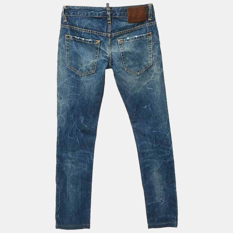 Pre Owned Dsquared2 Blue Washed Denim Jeans S Waist 29"