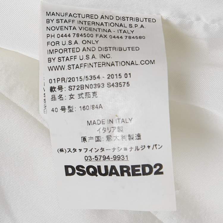 Pre Owned Dsquared2 White Gabardine Tailored Blazer S