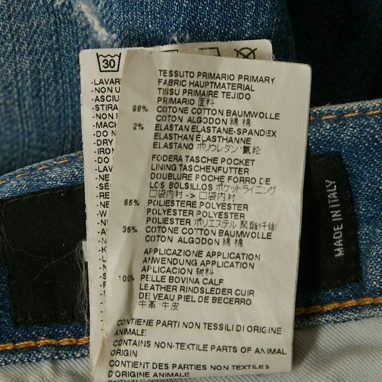 Pre Owned Dsquared2 Blue Painted Denim Cool Girl Jeans L Waist 34"