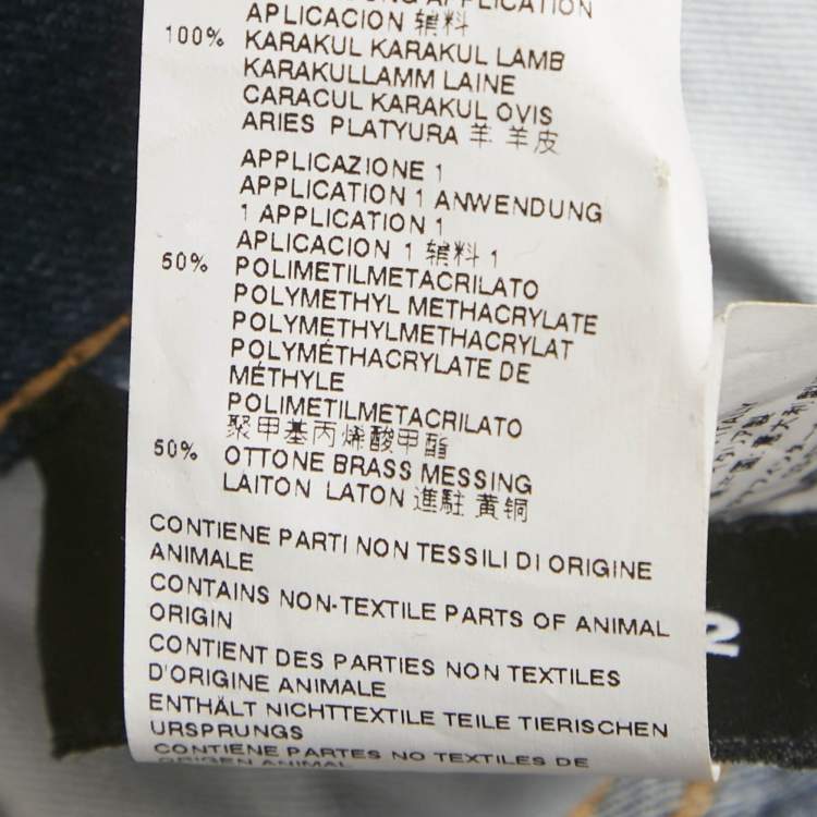 Pre Owned Dsquared2 Blue Embellished Denim Skinny Cropped Jeans S Waist 28"