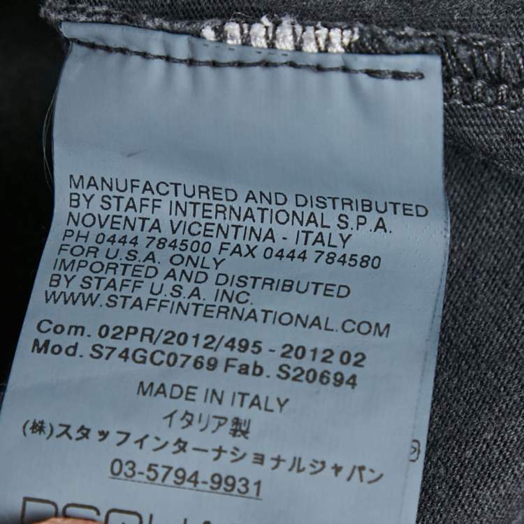 Pre Owned Dsquared2 Grey Textured Rose Print Jersey T-Shirt S