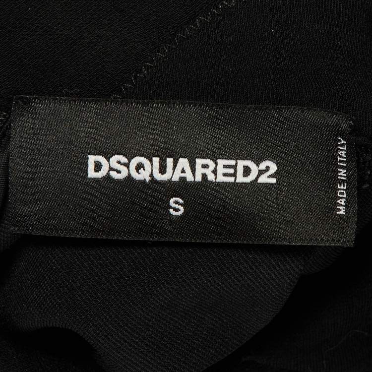 Pre Owned Dsquared2 Black Wool Bodycon Dress S
