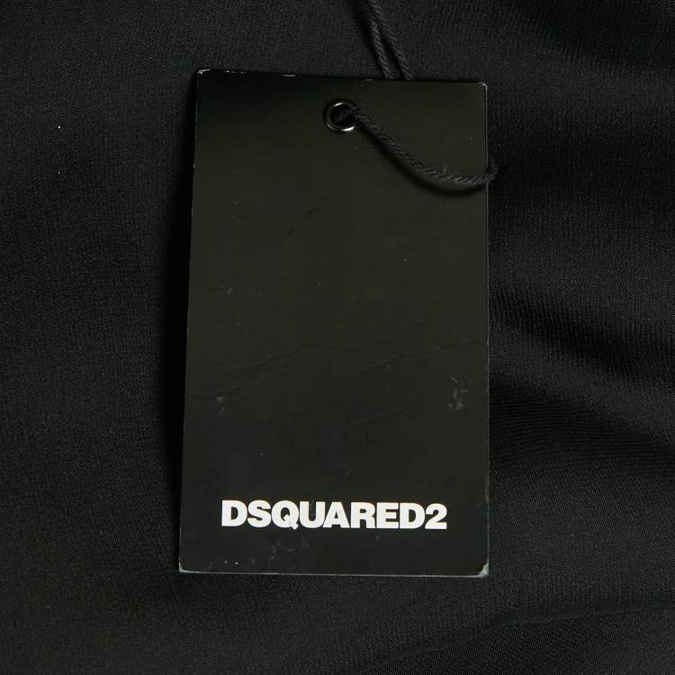 Pre Owned Dsquared2 Black Embellished Velvet Wrap Blazer S 