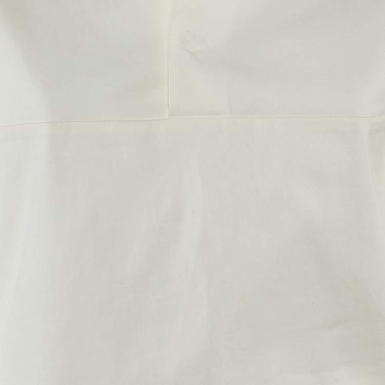 Pre Owned Dsquared2 White Cotton High Low Top M