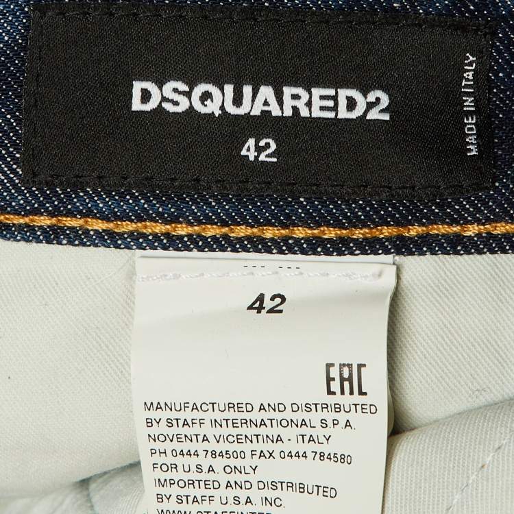 Pre Owned Dsquared2 Blue Denim Capri Jeans M/Waist 34"