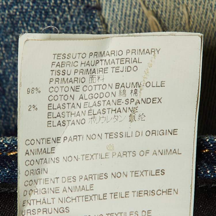 Pre Owned Dsquared2 Blue Denim Distressed Slim Fit Jeans S Waist 29"