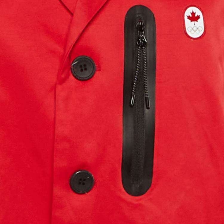 Pre Owned DSQUARED2  X Hudson's Bay Red Printed Cotton & Nylon Olympic Opening Ceremony Popdium Jacket L