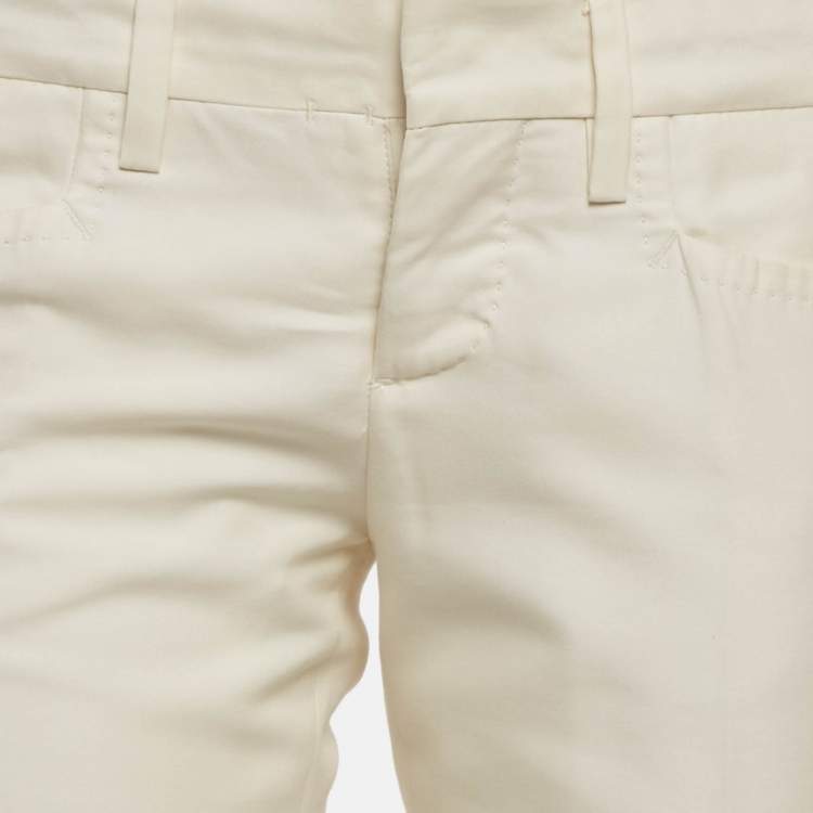 Pre Owned Dsquared2 Cream Cotton Blend Capri Trousers M