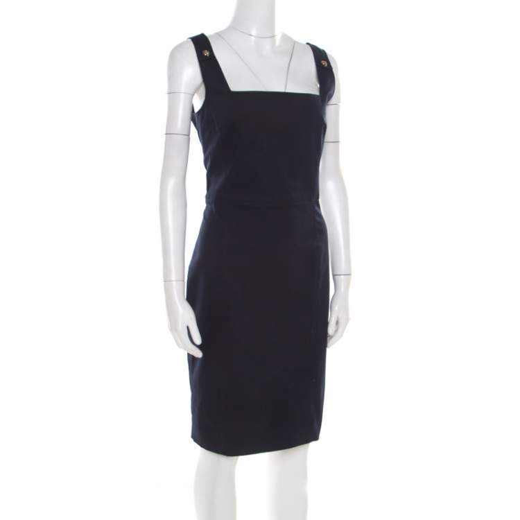 Pre Owned Dsquared2 Navy Blue Cotton Sleeveless Dress L