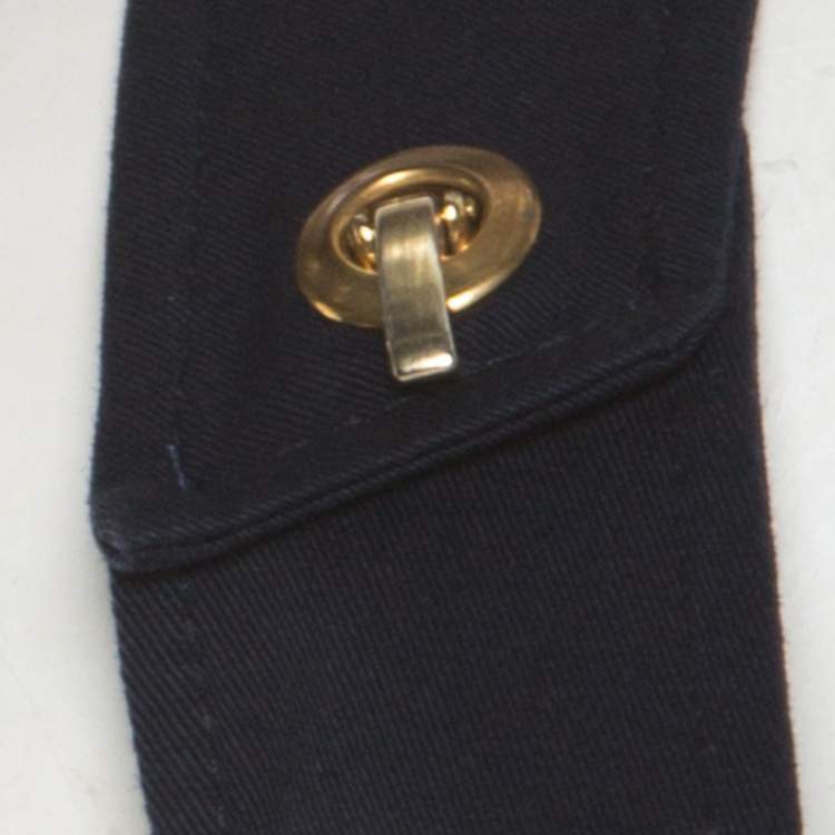 Pre Owned Dsquared2 Navy Blue Cotton Sleeveless Dress L