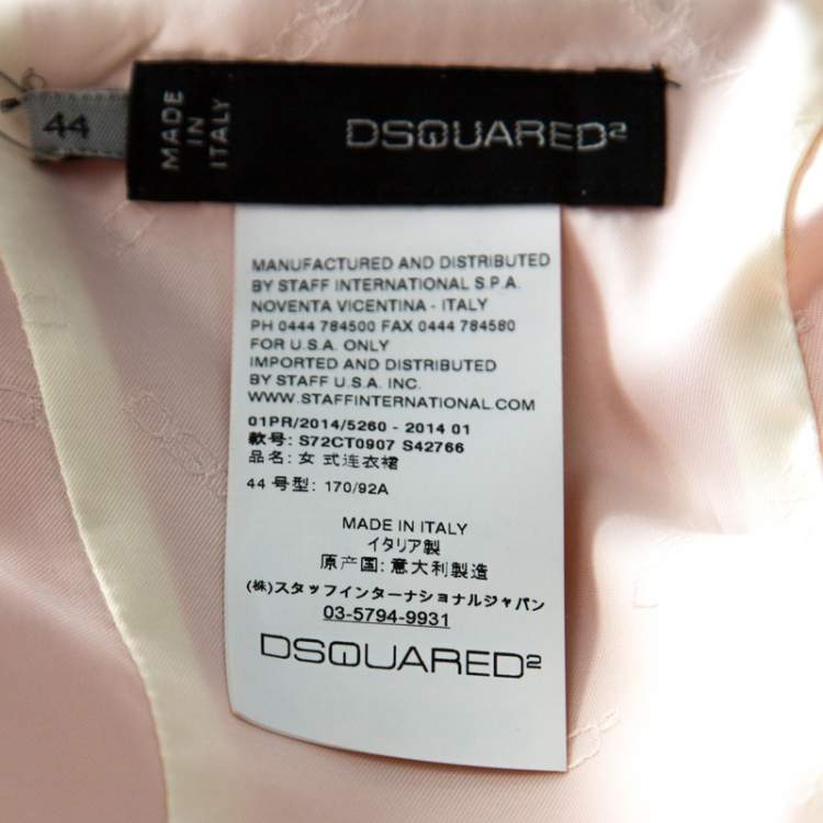 Pre Owned Dsquared2 Orange Ramie Silk Paneled A Line Camisole Dress M