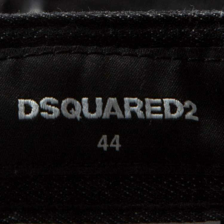 Pre Owned Dsquared2 Black Washed Out Distressed Denim Jeans M