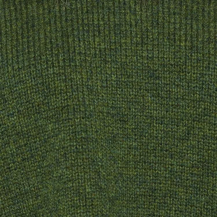 Pre Owned Dsquared2 Green Wool Knit & Fur Trimmed Oversized Hoodie XS