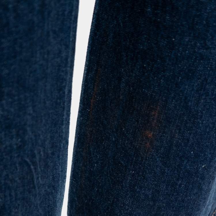 Pre Owned Dsquared2 Navy Blue Denim Paint Splatter Jeans L 