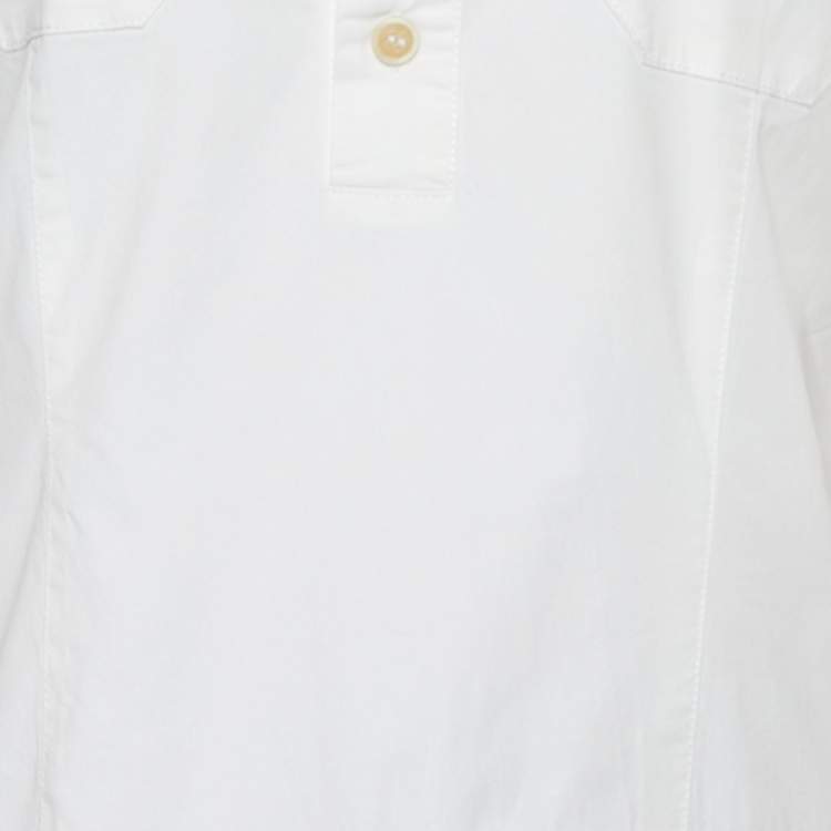 Pre Owned Dsquared2 White Cotton Button Front Shift Dress M