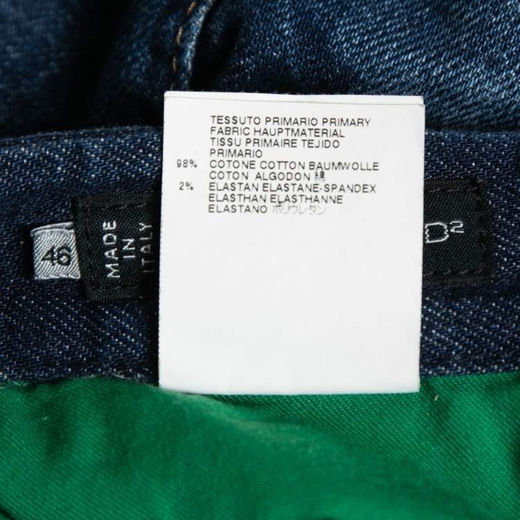 Pre Owned Dsquared2 Blue Distressed Denim Flags Jeans L Waist 33"