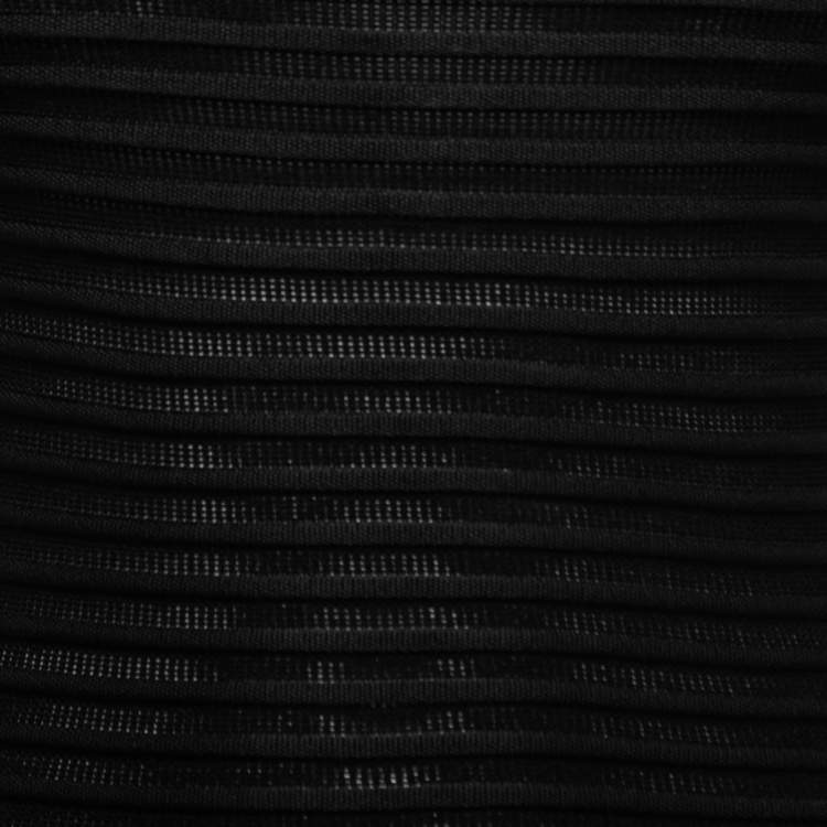 Pre Owned Dsquared2 Black Ribbed Knit Flared Midi Dress M