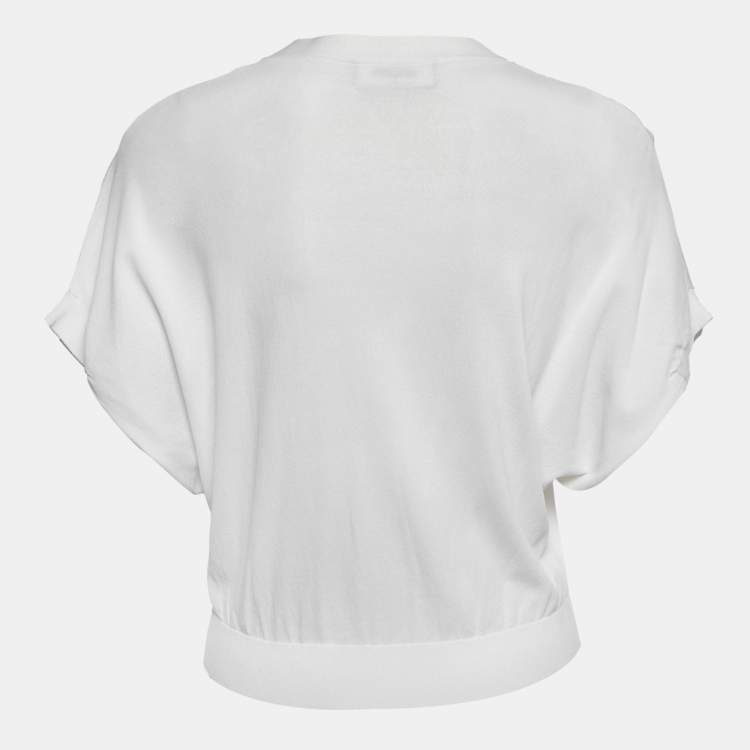 Pre Owned Dsquared2 White Knit Button Front Cardigan M