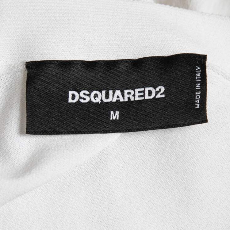 Pre Owned Dsquared2 White Knit Button Front Cardigan M